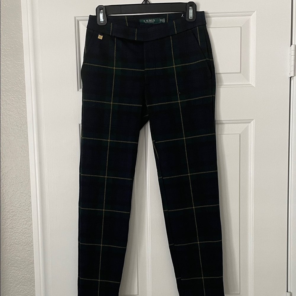 Ralph Lauren Women's Black Plaid Pants